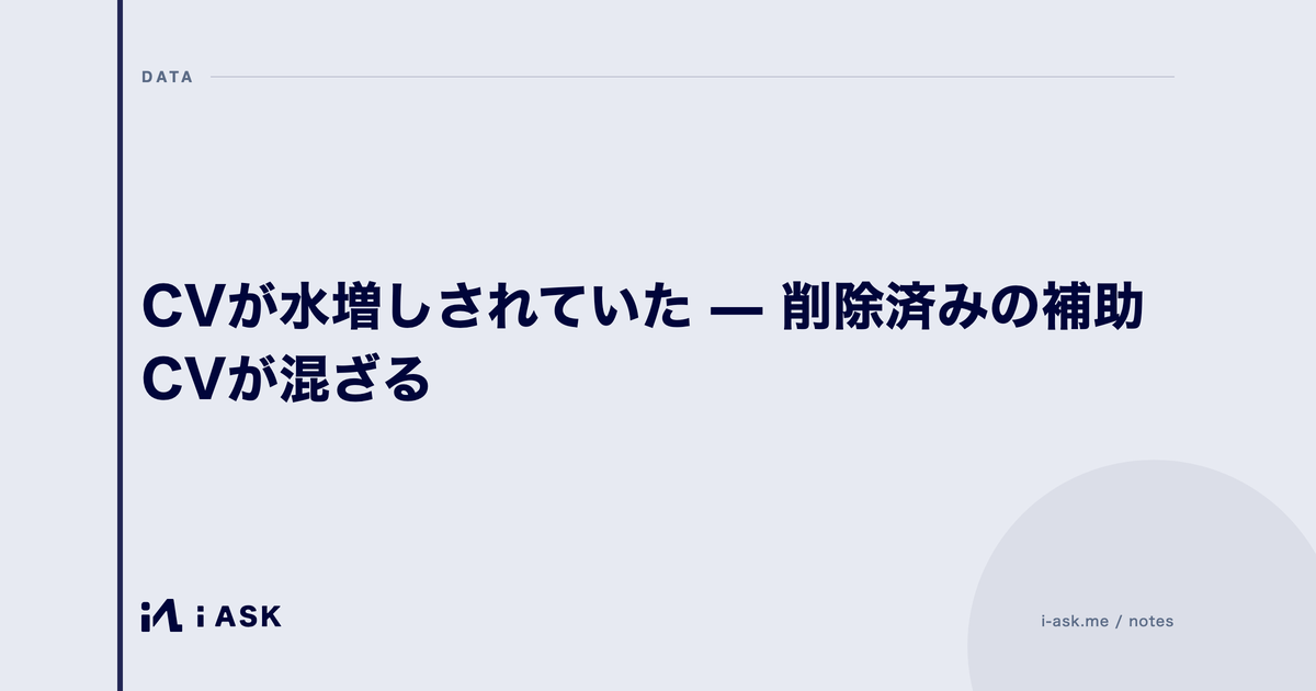 CVが水増しされていた — 削除済みの補助CVが混ざる