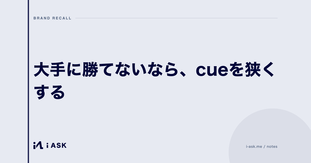 大手に勝てないなら、cueを狭くする