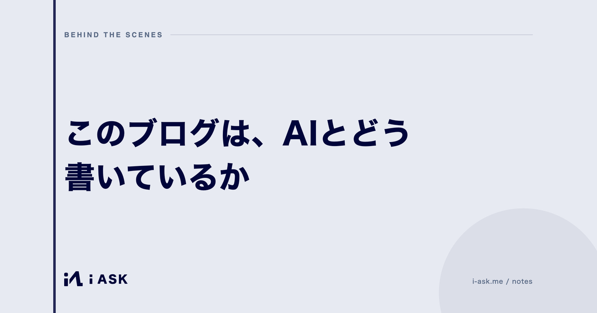このブログは、AIとどう書いているか